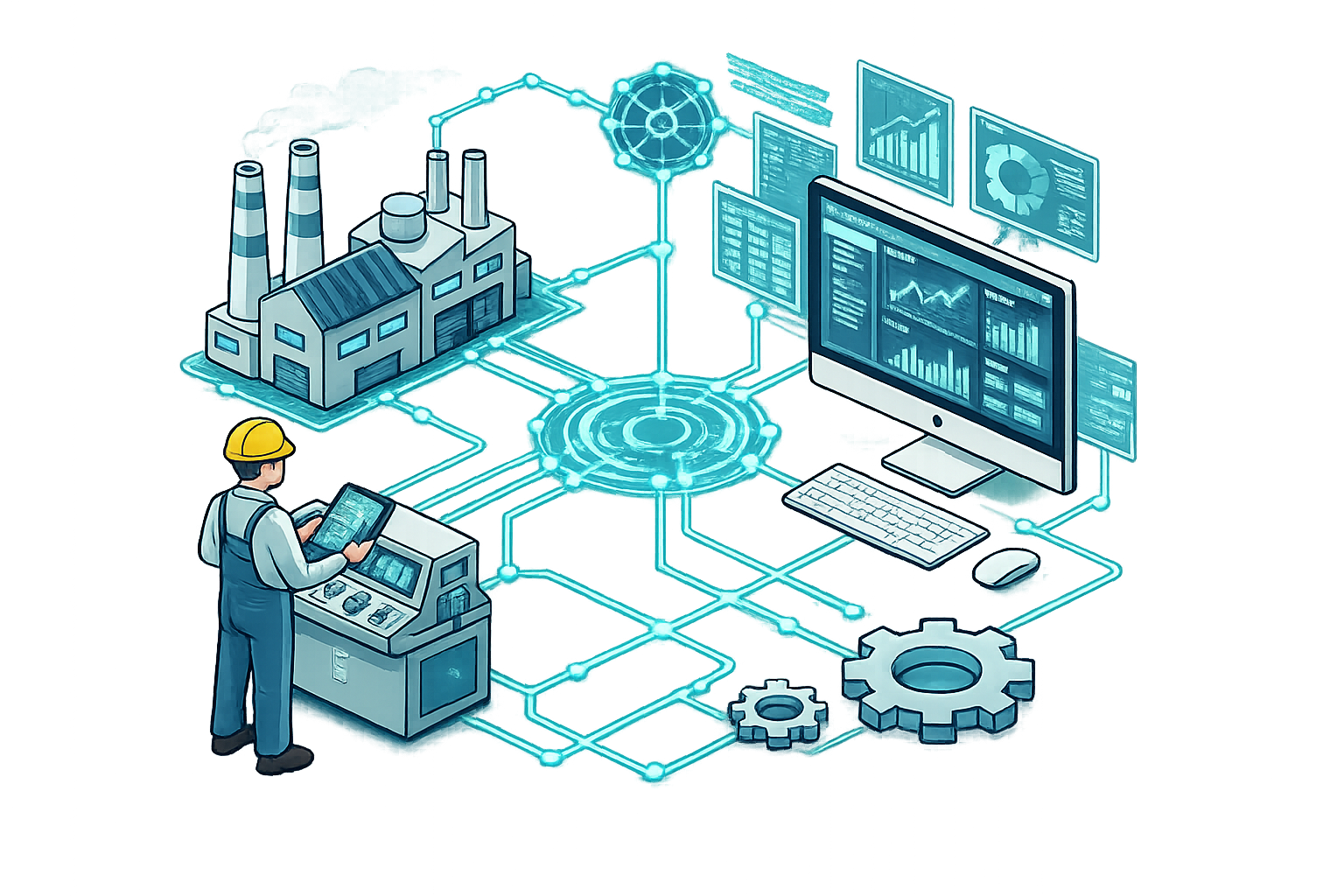 製造業×AI 改善事例イメージ